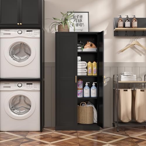 Image of Steeloong 60 inchMetal Pantry Storage Cabinet with Doors & 4 Adjustable Shelves