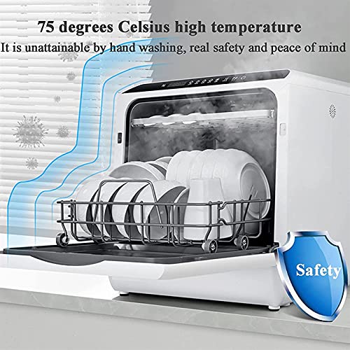 XTZJ Aanrecht vaatwassers Draagbare mini vaatwasser met 5L ingebouwde watertank, luchtdroogfunctie, 360 ° -cyclusspray, 5 wasprogramma's, glas en fruitvoor huis, slaapzalen, appartement, rv - Image 5