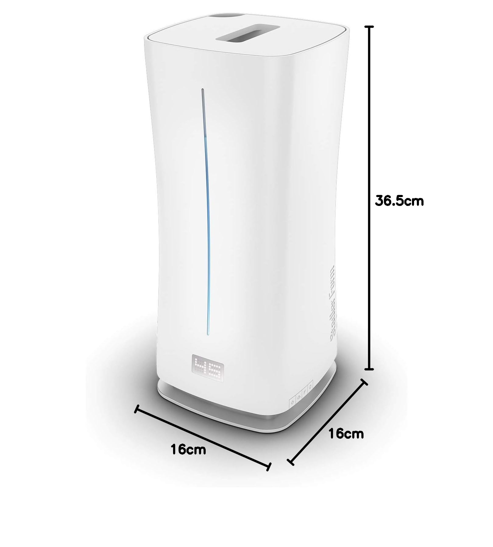 Stadler Form Humidificateur d'air Eva Little, nébuliseur ultrasonique Peu encombrant, pour pièces jusqu'à 50 m², avec hygrostat, Mode Auto et Nuit, Blanc
