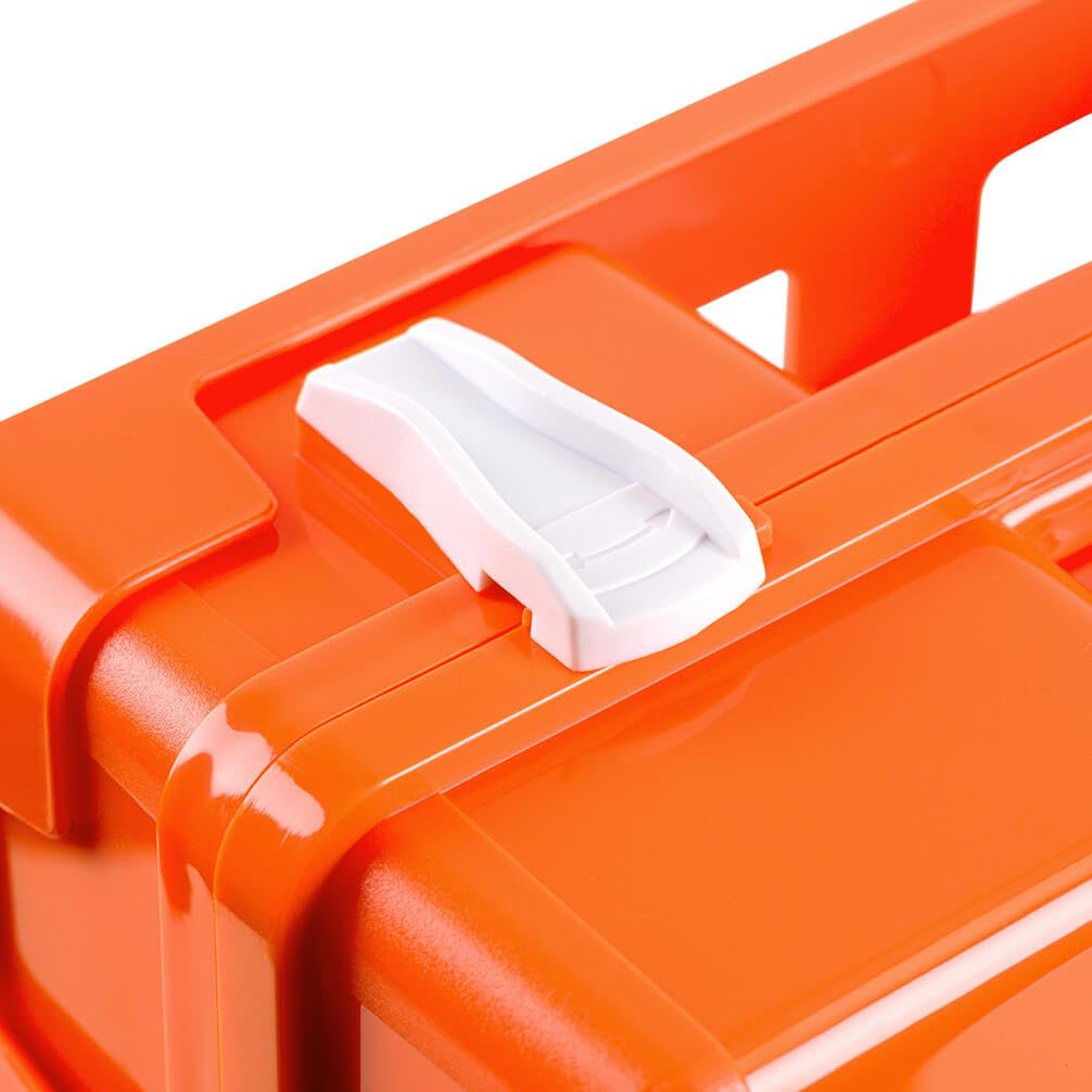 BIGPACK 5 x Erste-Hilfe-Koffer, mit Wandhalterung, Kunststoff, orange, DIN 13157 aus Kunststoff, Art.-Nr. 608823 | Verbandskasten | Notfallkoffer | Erste Hilfe Kasten