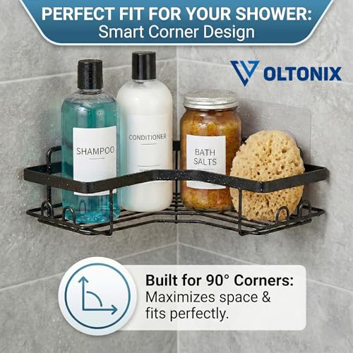 Image of Corner Shelf /Rack for BathroomWithout Drill Wall Metal Self Adhesive Bathroom Shelf /Shelf for Kitchen Corner Rack Wall Mounted Bathroom Fittings /Storage (5-pcs)