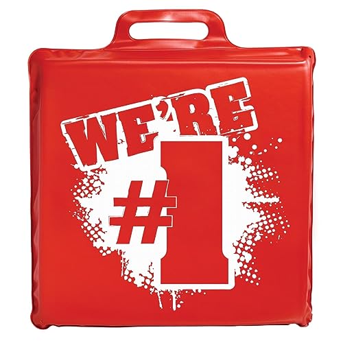 Anderson's Red and White We're Number One Seat Cushions, Set of 25, Stadium Seats, School Spirit, Game Day