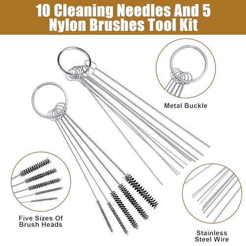 Vergaserreiniger Set, Vergaser Kohlenstoff Schmutzentferner, Vergaserreiniger Motorrad, Vergaser Reiniger, 13 Reinigungsset + 10 Reinigungsnadeln + 5 Nylon-Bürsten +1 Scharfer Dorn (4+3 Hakenbürste)