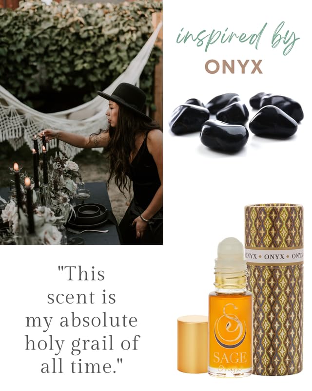 Miniatura 3 de The Sage Lifestyle ONYX - Aceite de perfume enrollable con piedras preciosas (18 onzas), perfume de viaje, aceite de perfume vegano, siente un sutil