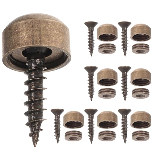GATHINESS Juego de Tornillos con Tapa Decorativa Dorada de Cobre para Fijación de Espejos y Señalización Exterior, Resistente a Deformaciones y Caída, Adecuado para Manualidades Decorativas