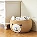 CherryNow Baby Basket for Newborn, Empty Baskets for Gift, Medium Animal Basket for Toy Clothes Towel, Woven Rope Bear Baskets for Kids, Brown, 15.7