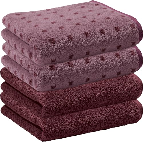 Erwin Müller Handtuch Sigmaringen 4er-Pack Walk-Frottier Beere Größe...