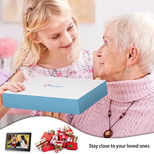 Dhwazz 10.1 Inch USB Digital Picture Frame, Non-WiFi SD Card Smart Photo Frames IPS Screen HD Display with Remote Control, Support Video and Music, Slideshow, Wall Mountable, Easy to use for Seniors