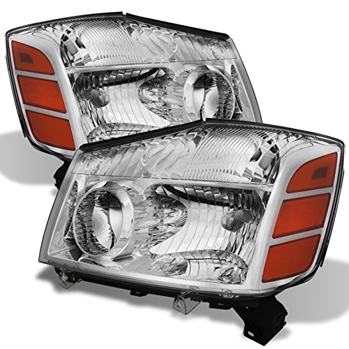AKKON - For 04-15 Titan | 05-07 Armada Clear Lens Headlights Lamps Pair Left + Right Replacement