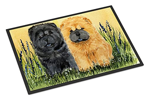 Caroline's Treasures SS7006JMAT Chow Chow Doormat 24x36 Front Door Mat Indoor Outdoor Rugs for Entryway, Non Slip Washable Low Pile, 24H X 36W