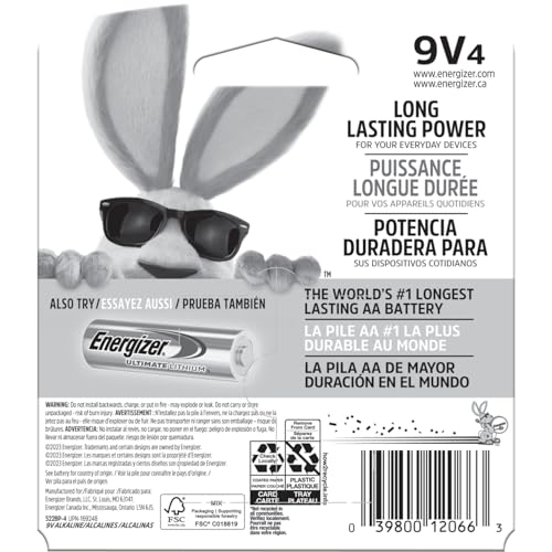 Energizer MAX 9V Batteries (4 Pack), 9 Volt Alkaline Batteries - image 9