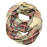 Wrapables® Plaid Print Winter Infinity Scarf, Red and Green