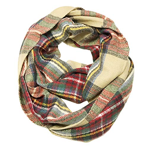 Wrapables® Plaid Print Winter Infinity Scarf, Red and Green
