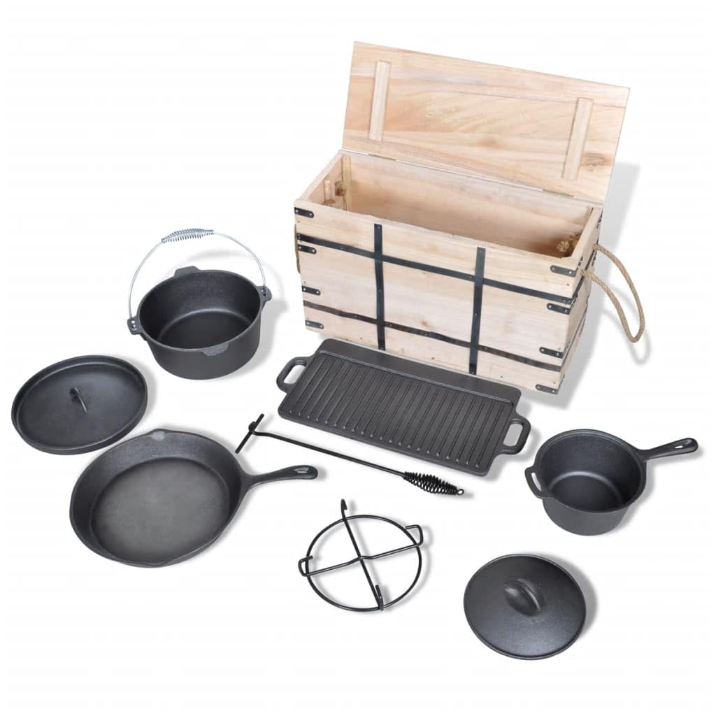 Generisch 9-teiliges Set in Holzkiste Kochtopf-Set Töpfe Pfanne,Heim & Garten,Küche & Esszimmer,Kochgeschirr & Backformen,Kochgeschirr,Schmortöpfe-40829