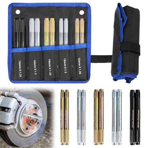 FARYODI 10 STK Radmontagehilfe Set, Fixierbolzen für Reifenmontage M12/M14/M15, Präzisions-KFZ Werkzeug für Radwechsel, Ausrichtung & Schutz der Originalbolzen, Robuste Stahlausführung
