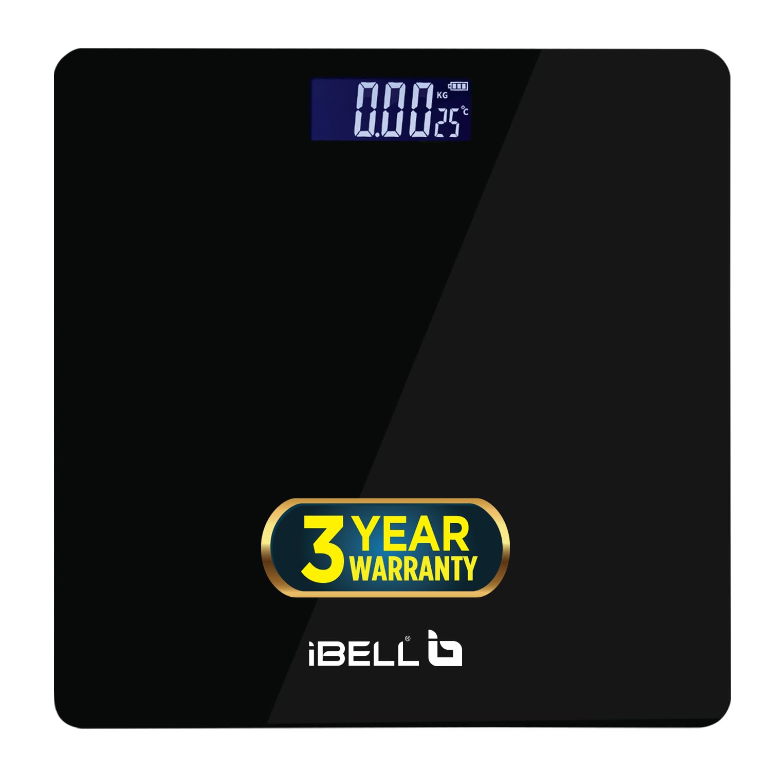iBELL BS260M Ultra-Light Tempered Glass Backlit LCD Display Digital Personal Body Weight Weighing Scale, Bathroom Scale (180 kg)
