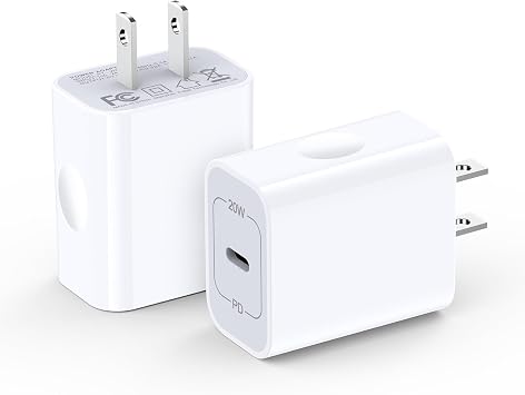 for iPhone 17e 17 Pro Max Air, USB C Wall Charger Fast Block, Power Adapter Plug Phone Brick Cube Charging Box Type C Port Base for for iPhone 16e 16 Pro Max Plus 15 14 13 12 11 Mini SE XR X XS 8 7