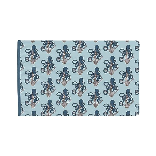 KicKee Pants Kids Pillowcase, Playful Prints, Super Soft Viscose from Bamboo, Temperature Regulating and Breathable Pillowcase (Spring Sky Octopus Anchor - One Size)