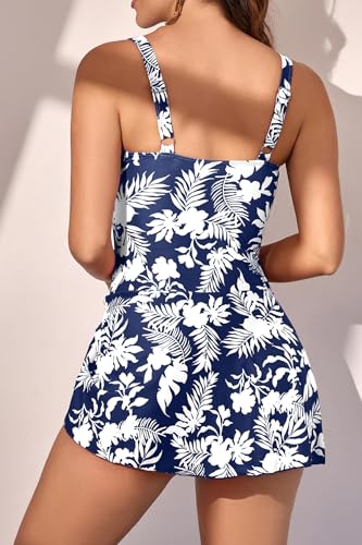 Image of Eomenie One Piece Swimdress Swimsuits for Women Tummy Control Swim Dresses Skirt Bathing Suit