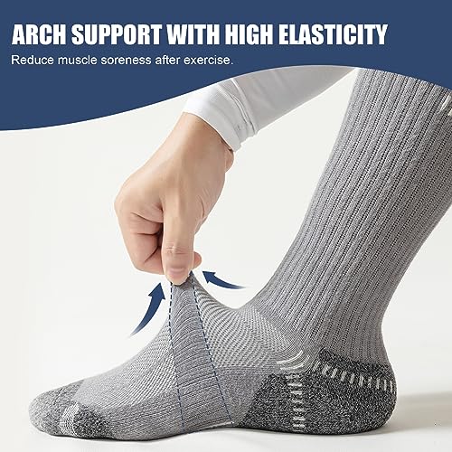 Circorld Heren Sokken Wicking Ademend Kussen Crew Sokken Mannen Vrouwen Anti-Blister Atletische Sokken Multipack voor Dagelijks Dragen Hardlopen Werken Wandelen Fietsen Sport Wandelen 5 Paar 5-8 9-11 - Afbeelding 5