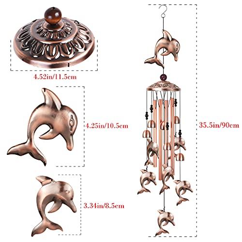Outdoor Dolphin Wind Chimes Decor, Mobile Wind Chime, Dolphin Wind Bell, Dolphin Decoration Wind Chime, Home, Indoor, Yard, Patio, Festival, Garden, Outdoor Decoration, Gift For Mom #TOP3
