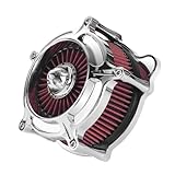 HEYOMOTOR Air Filter Cleaner for Harley Davidson Softail Touring Street Road King Glide Trike for Harley Davidson Air Intake Filters for Softail Dyna 93-15, Touring 01-07 Red