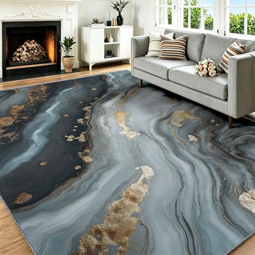 Alfombra de pelo bajo decorativa para un salón moderno y baño espacioso 3