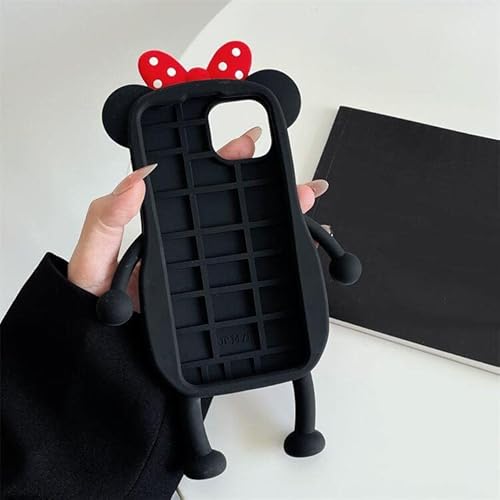 Threesee For Iphone 14 Pro Max Cartoon Minnie Mouse Case,3D Cute Dot Bow Soft Flexible Silicone Gel Rubber Bumper Shockproof Protective Phone Case Cover For Iphone 14 Pro Max 6.7 Inch #TOP5