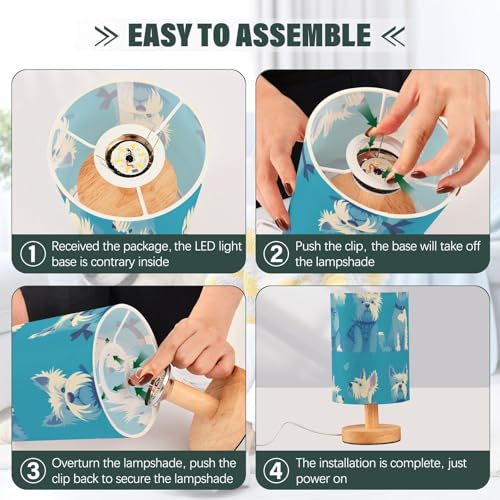 Lámpara de mesa Yuiboo azul con diseño infantil y puerto USB miniatura 4
