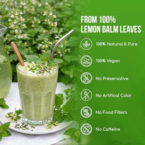 Image of FreshDrinkUS, Premium 8 oz Lemon Balm Powder, 100% Natural & Pure, Herbal Tea, Daily Infusion Botanical, No Sugar, No Caffeine, No Gluten, Vegan.