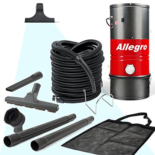 Allegro Poco PKU31001 Allegro MU3100 Wall Mounted Garage and Car Vacuum with 30 Ft. Hose and Tools, Silver Grey/Red