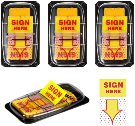 Sticky Note Counter Sign 200Pcs Sign Here Tabs Stickers, Sign Here Sticky Notes Arrow Tabs Page ...