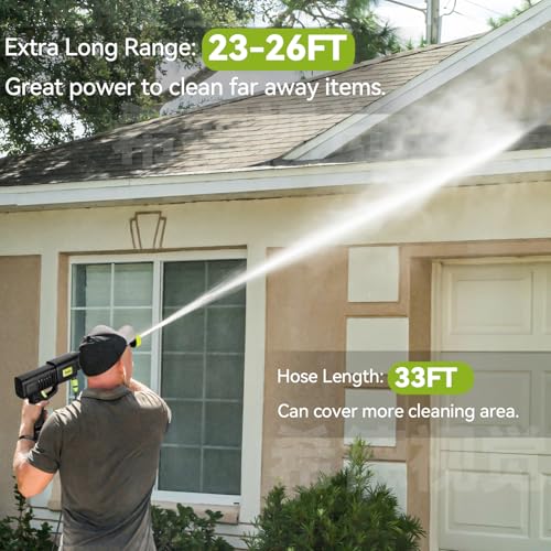 Portable Cordless Washer, 6-in-1 Nozzle, 33FT Hose, Car Washer for Patio, Floor, Garden by Oxtravyn - Image 4