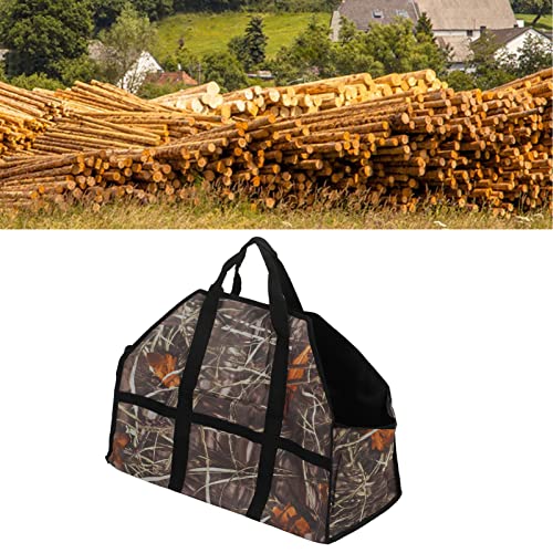 Bolsa de transporte de lenha de lona de grande capacidade, bolsa de transporte de lenha de tecido Ox