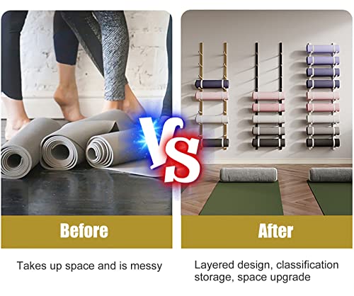 Organiser un petit studio avec le support mural tapis de yoga blanc