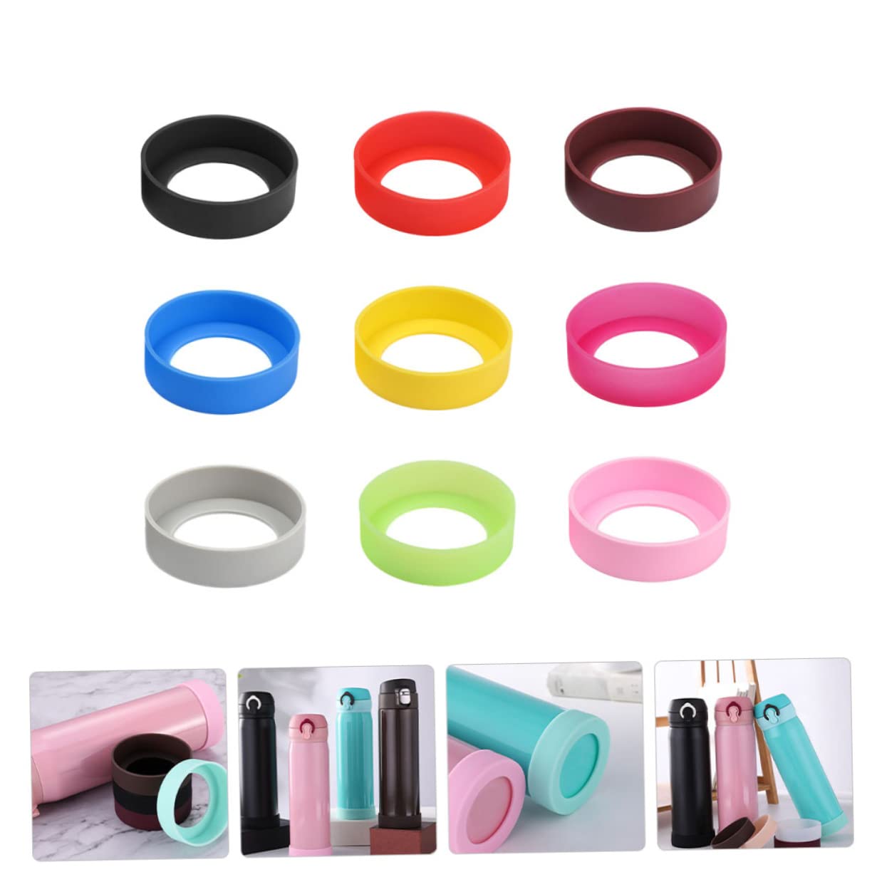 HANABASS Protector De Fondo De Copa Funda Protectora Para Botella Protector De Vaso De Bebida Anti-quemaduras Funda Decorativa Para Botella De Agua Tapete Anti Taza Gel De Sílice
