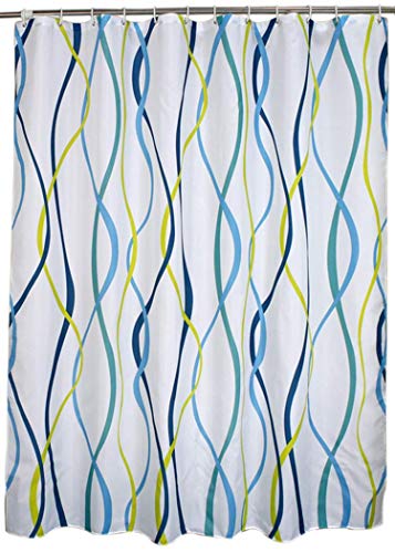 Welwo Stall Shower Curtain or Liner 36 x 72 Inch Waterproof Fabric with 12 Hooks