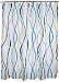 Welwo Shower Curtains, Wave Vertical Stripe Fabric Shower Curtain Liner_Set Stripes_Striped Shower Curtain 36 x 72 Inches, White Blue Yellow