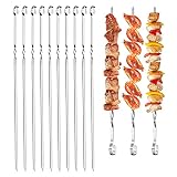 【Fácil de limpiar y reutilizar】: Estos palillos para barbacoa son muy fáciles de limpiar.Lavar a mano con un detergente neutro o ponerlo en el lavavajillas, limpiar con una toalla después de limpiar, sin olor residual. Después de un uso prolongado, no se oxida ni se corroe.