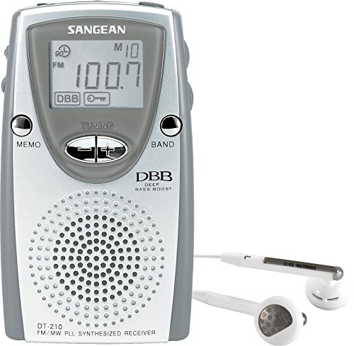 Sangean DT-210 FM-Stereo/AM PLL Synthesized Pocket Receiver (Certified Refurbished)