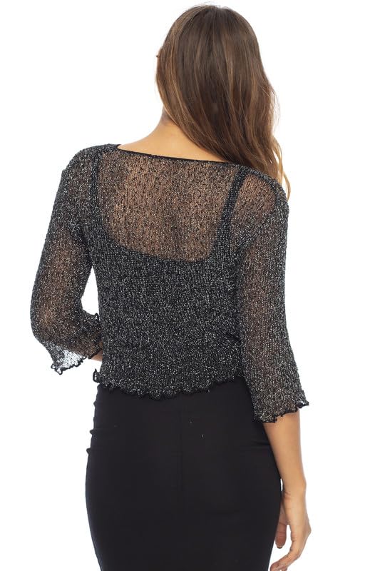 Image of Back From Bali Womens Sheer Shrug Cardigan Lightweight Knit
