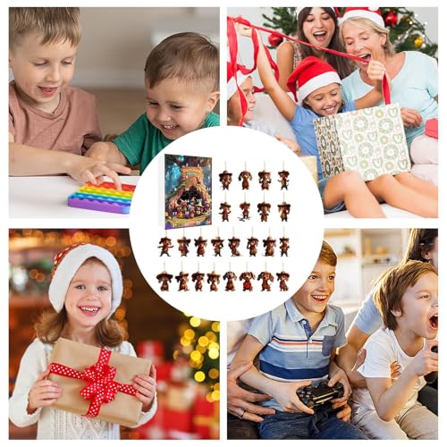 Dachshund Christmas Calendar - 24 Days Dog Ornament Countdown 2025, Decorative | 2D Acrylic Dachshund Charm, Holiday Home Tree Wall Window Door Car Mirror Decoration for Adults Kids - Image 6