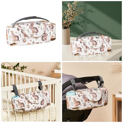 Multiple Pocket Pram Accessory Bag Essential Storage Bag Small Baby Item Storage Bag for Organized Baby Gear - Image 3