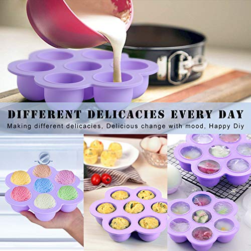 Image of 7PCS Silicone Egg Bites Mold Set with Steamer Rack for 6qt 8qt Instant Pot