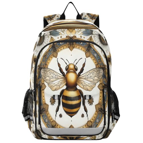Kids Backpacks School Daypack College Bag Bookbag for Boys Girls Bee Mandala