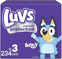 Luvs Platinum Protection Size 3 Bluey Diapers 234 Count - Triple Leakguard, Soft Leakproof Day Night Baby Diapers 16-28 lbs
