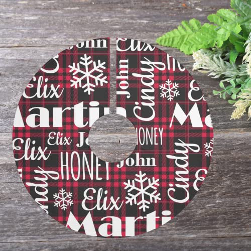 Personalized Christmas Tree Skirt For Family Holidays Customized Kids Names On Christmas Skirt For Grandma Grandpa Personalized Family Name Christmastide Decorations For Husband And Wife #TOP4
