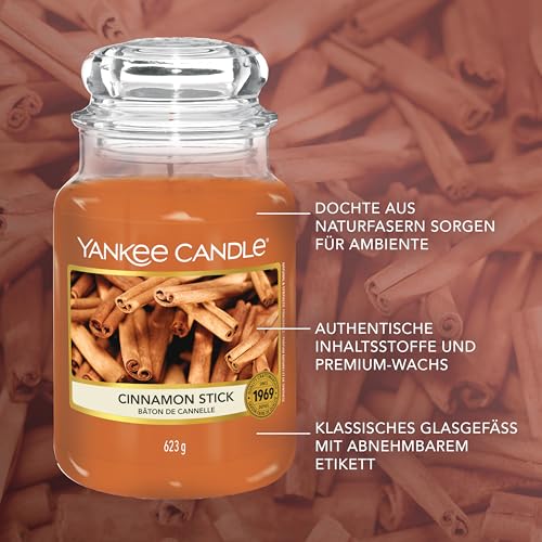 Yankee Candle Duftkerze im Glas (groß) | Cinnamon Stick | Kerze mit langer Brenndauer bis zu 150 Stunden | Perfekte Geschenke für Frauen – Bild 5