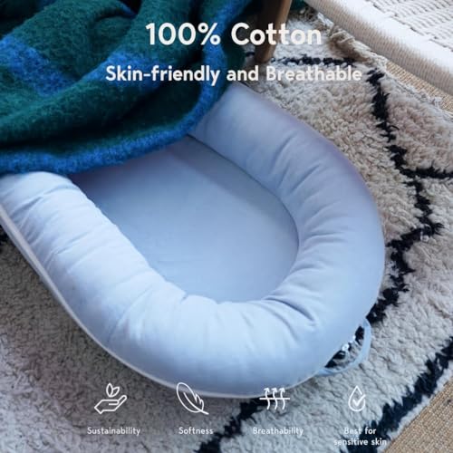 Image of Deluxe Lounger Cover | 100% Cotton Baby Lounger Extra Cover for Dockatot Deluxe | Hypoallergenic Infant Baby Nest Replacement | Cover Only (BeaconGrey Corduroy)