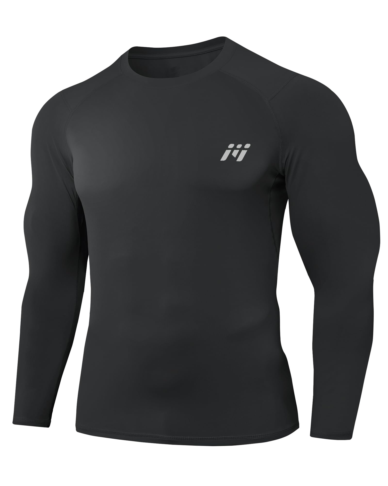 MeetHoo Kompressionsshirt Herren Rash Guard UPF50+ UV Shirt Langarm Funktionsshirt Schnelltrocknendes Laufshirt Atmungsaktiv Männer Sportshirt für Fitness